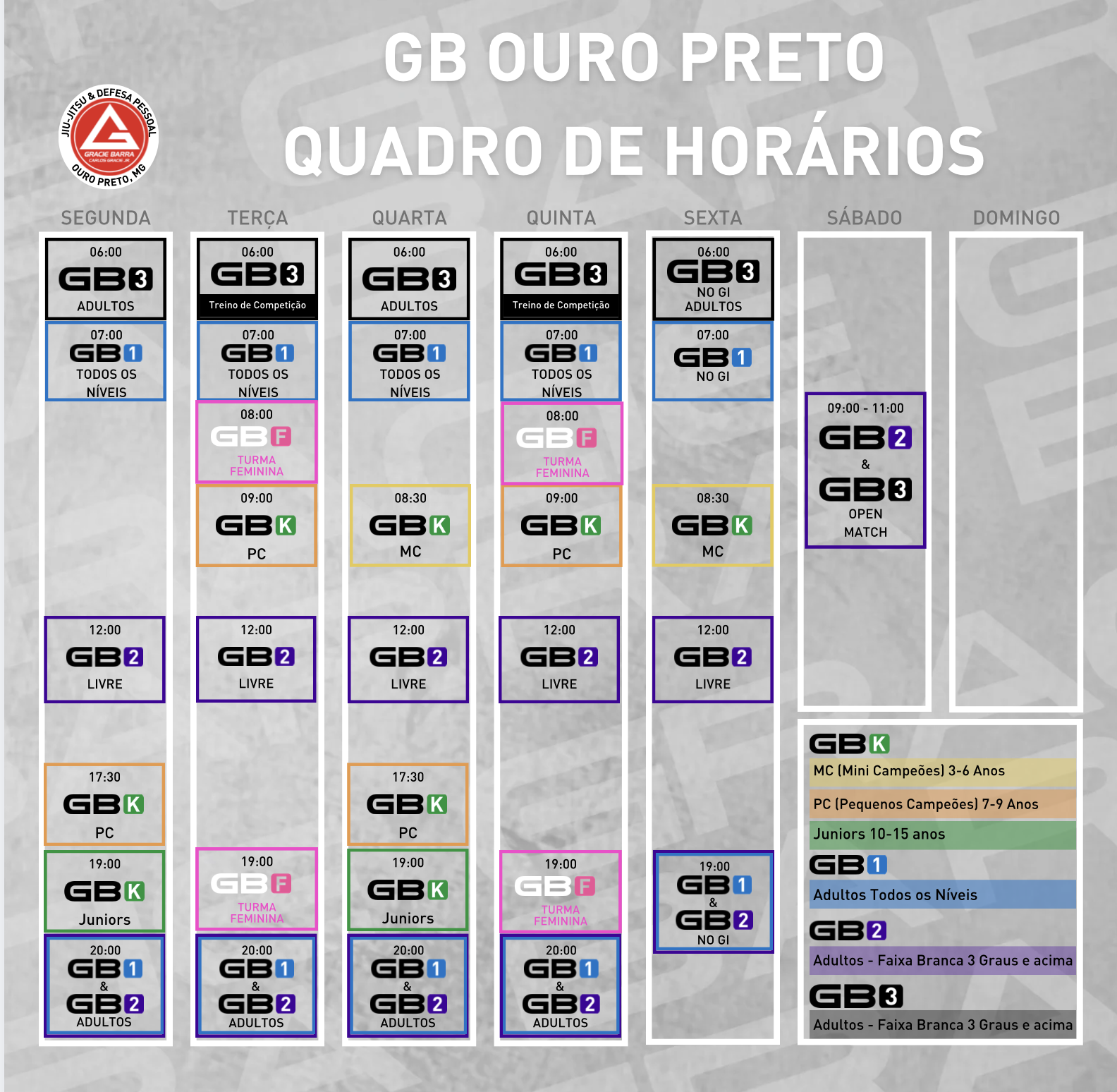 Quadro de Horarios 2026